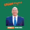 An image of a man in a green background with the commtastic logo.