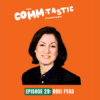 An image of a woman in an orange background with the commtastic logo.